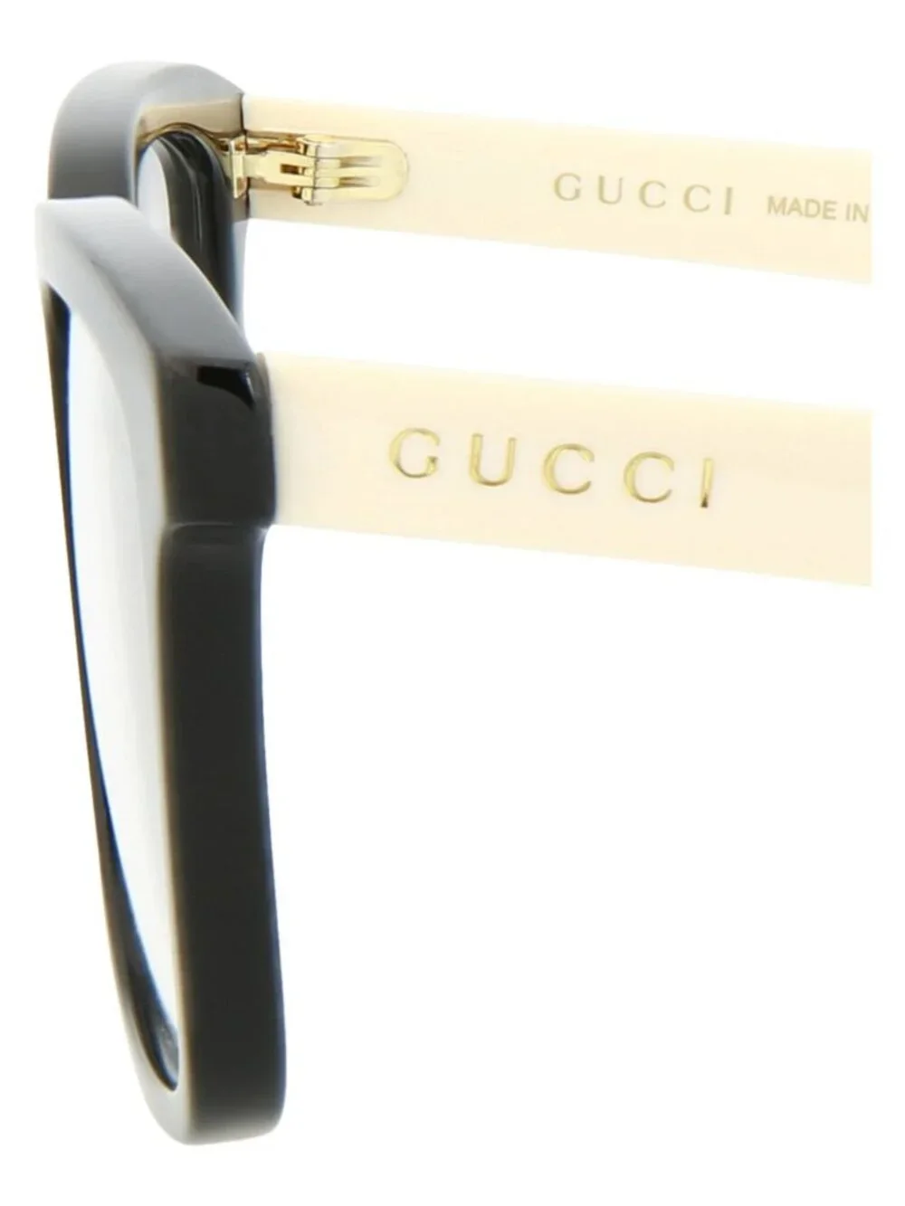 New Gucci Women's Eyeglasses Square Rectangle Acetate Frame Mens Black White